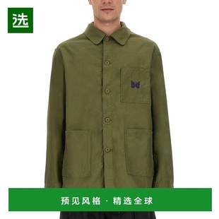 1h可退 香港直邮Needles 男士 带Logo刺绣衬衫 MR220BOLIVE