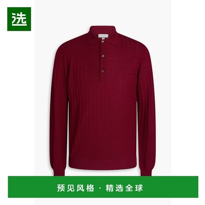 1h可退 香港直邮Canali 康钠丽 男士 提花针织羊毛Polo毛衣 MK019