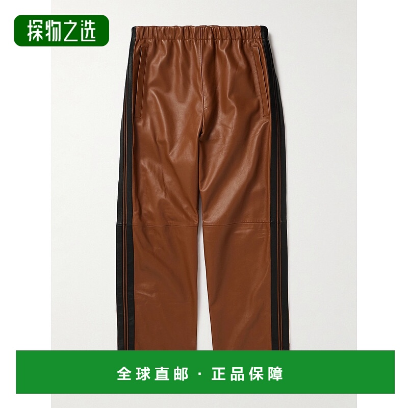 香港直邮Marni 玛尼 男士 直筒条纹软羊皮裤子 PUMY0008Q3ULA736