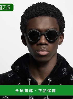 1h可退 欧洲直邮LV/路易威登 男士黑色金属太阳镜正品百搭显脸小
