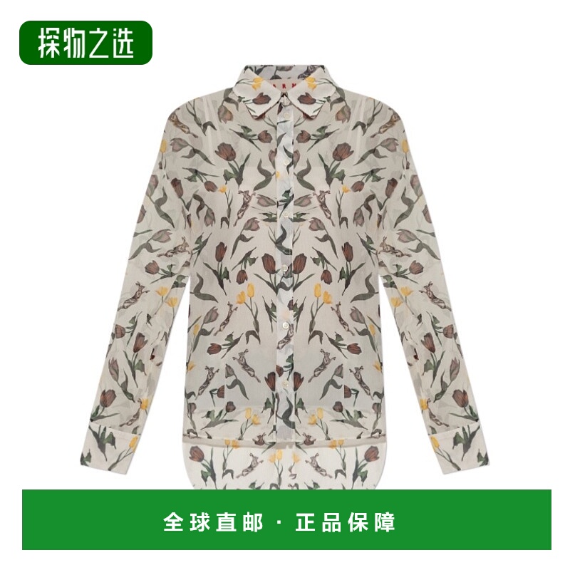 香港直邮Marni 花印长袖衬衫 CAMA0593V0UTSG34