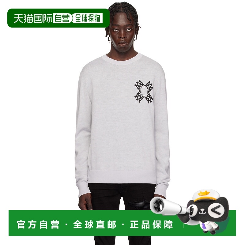 1h可退 香港直邮AMIRI 男士 灰色 MA Quad 毛衣 AMKNCW1072针织