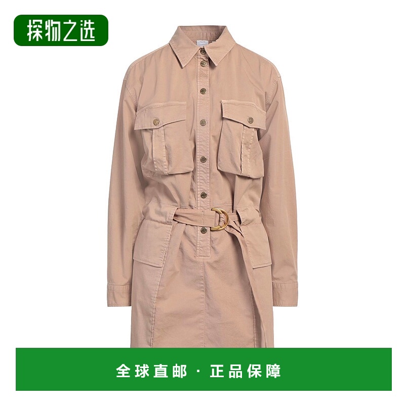 香港直邮Pinko 品高 女士 衬衫式连衣裙 beige米色 舒适时尚