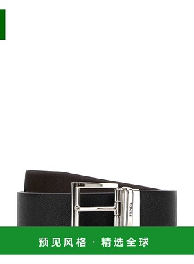 1h可退 香港直邮Prada 普拉达 男士 黑色皮革双面皮带 2CC004053F