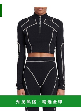 香港直邮Balmain 黑色徽标针织衫 YF1AR151JD58长袖