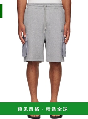 1h可退 香港直邮AMIRI 男士 灰色 Stencil 工装短裤 AMJYSH1045