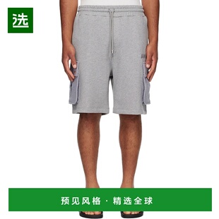 1h可退 香港直邮AMIRI 男士 灰色 Stencil 工装短裤 AMJYSH1045