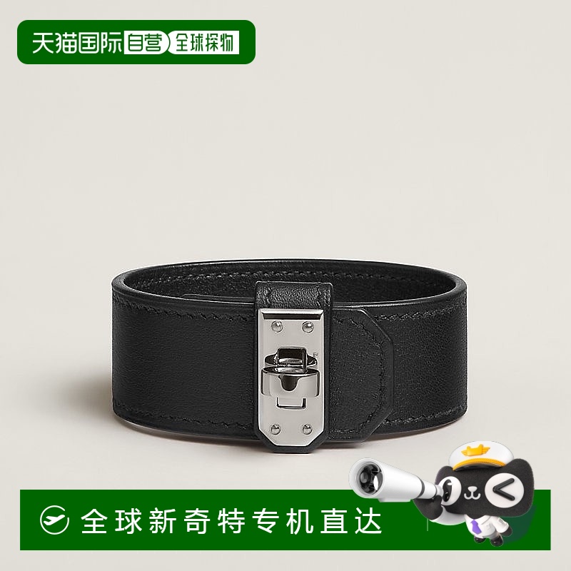 1h可退 欧洲直邮Hermes/爱马仕 女士黑色小牛皮Kelly Twist 手链