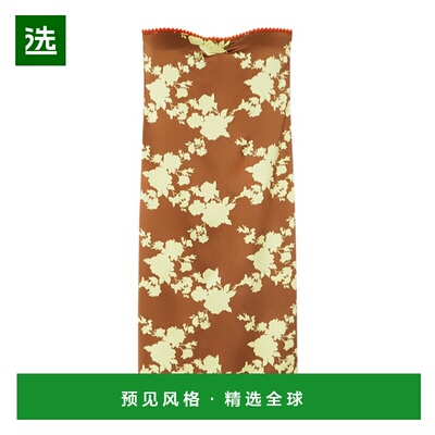 香港直邮Versace Wild Roses缎面无肩带迷笛连衣裙 10195111A1430