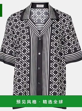 1h可退 香港直邮Simkhai 女士 Koda 印花保龄球衬衫 black黑色 舒