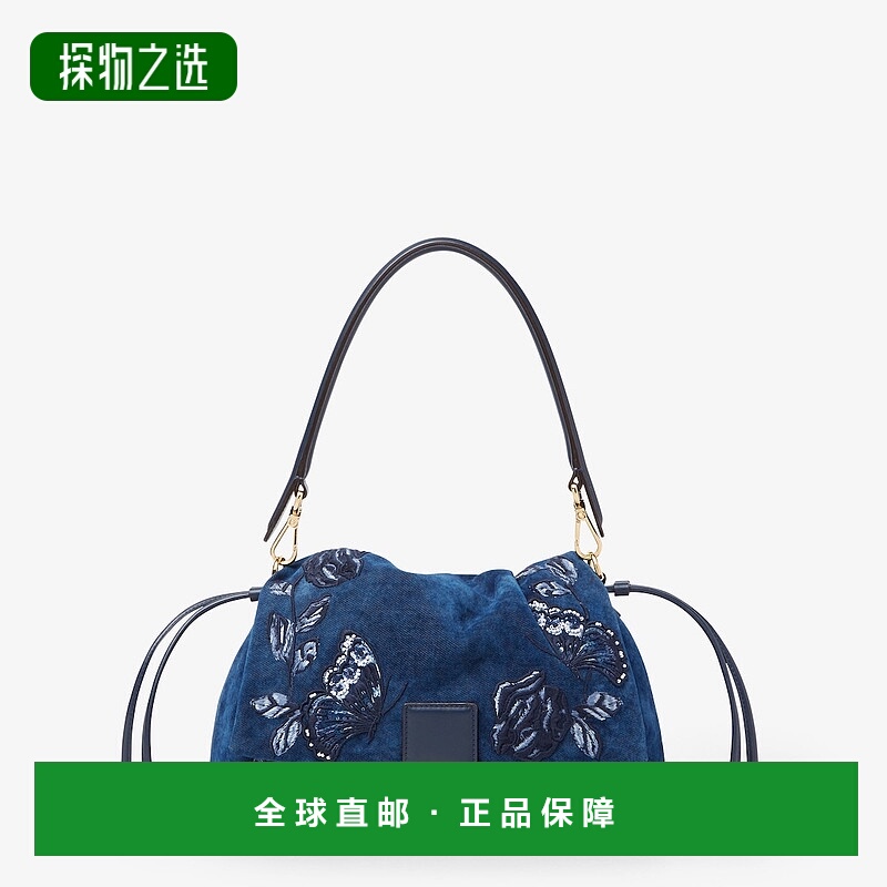 1h可退 欧洲直邮FENDI（2025 年产品）Mamma Baguette 中号包，蓝