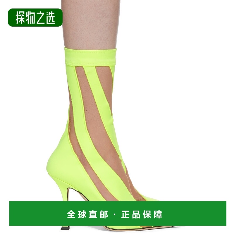 香港直邮Jimmy Choo 周仰杰 女士 黄色 Mugler 联名袜式踝靴 SOCK