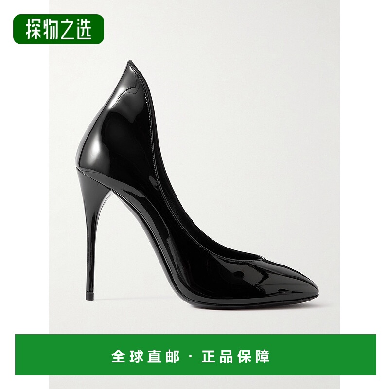 1h可退 香港直邮Alaïa 女士 漆皮浅口鞋 AA3E088CK168 black黑色