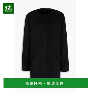 香港直邮THEORY 希尔瑞 女士 羊毛混纺毛毡大衣 O0901405001BLACK