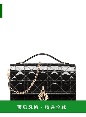 1h可退 欧洲直邮Dior 迪奥 My Dior系列女士黑色牛皮手提包斜挎包