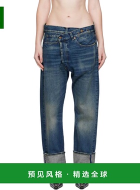 1h可退 香港直邮R13 女士 蓝色 Cuffed Crossover 牛仔裤 R13WD19