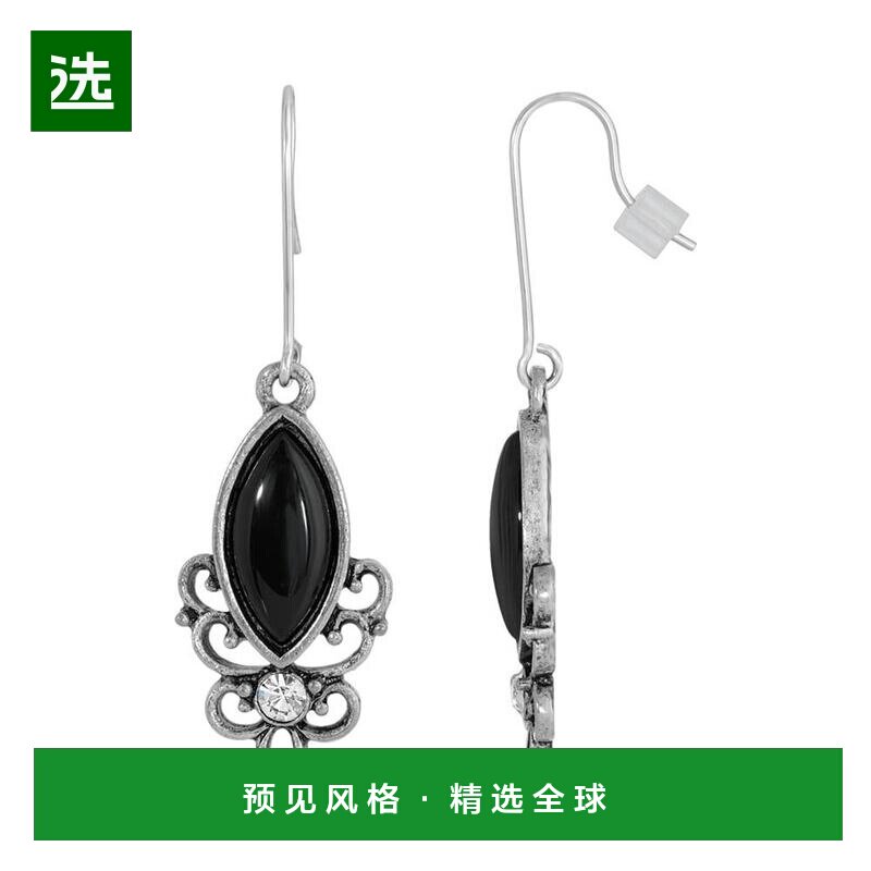【美国直邮】纯银线天然宝石玛瑙耳环饰品