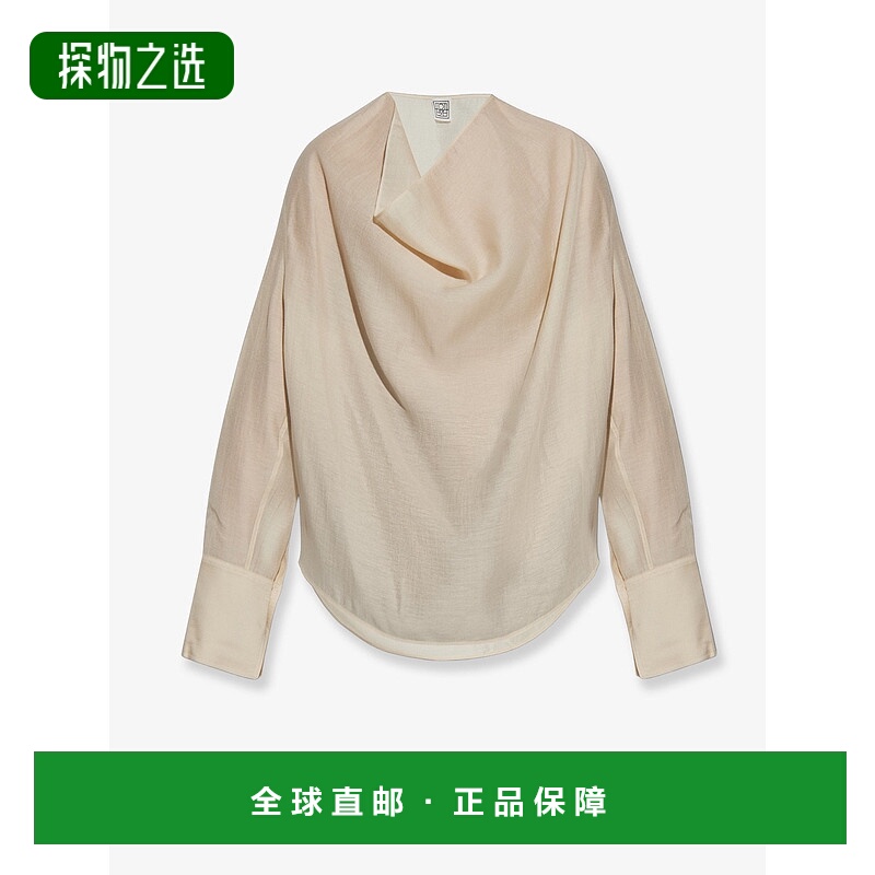 香港直邮toteme 女士 圖騰垂褶弧形下擺襯衫 254WRT0609FB0265