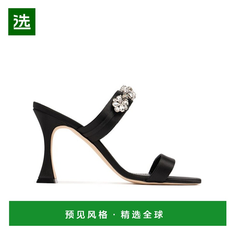 香港直邮Manolo Blahnik Persan绸缎高跟凉鞋 80I-0C4009