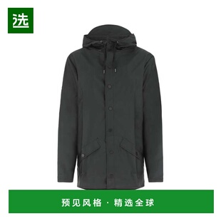 香港直邮RAINS 女士外套 12010BLA SS2025 黑色 长袖连帽雨衣