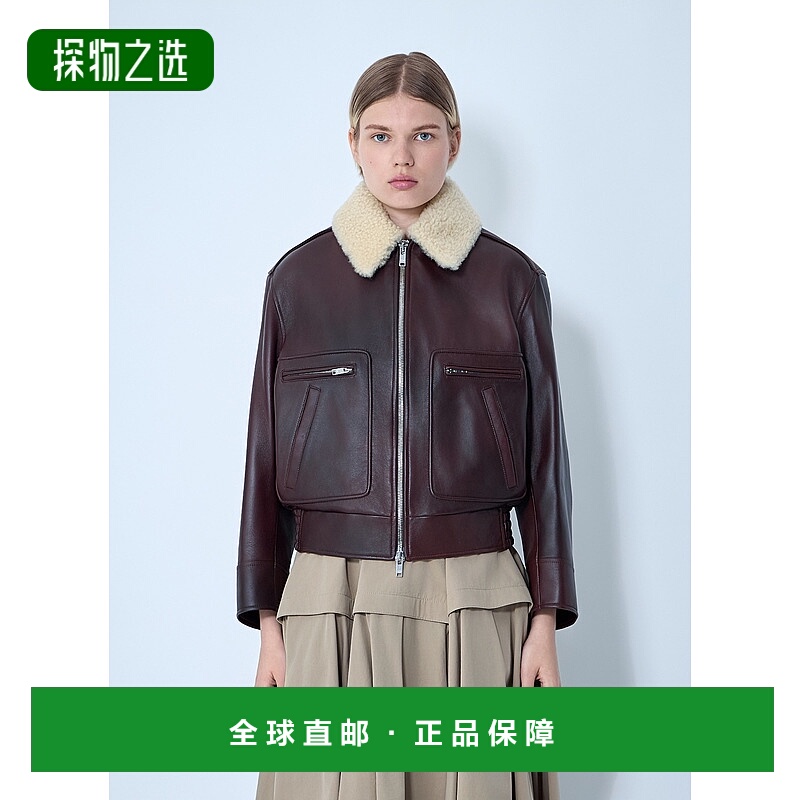 1h可退 香港直邮Bottega Veneta 葆蝶家 女士 皮革束腰短夹克 832