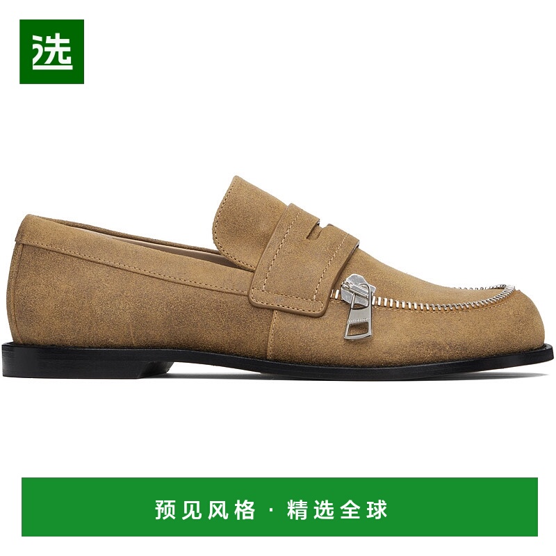 香港直邮J.W. Anderson 男士 黄褐色 Biker Moccasin 乐福鞋 MC00