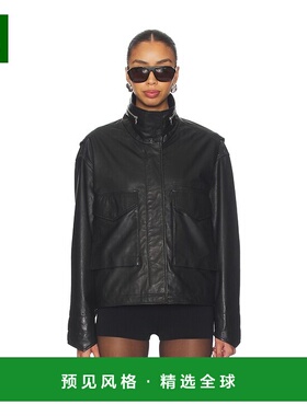 1h可退 香港直邮Allsaints 女士 土褐色夹克 W035LB black黑色 舒