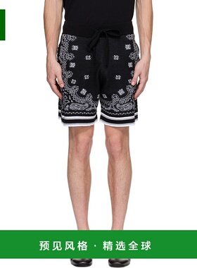 1h可退 香港直邮AMIRI 男士 黑色 Bandana 短裤 AMKNSH1020休闲裤