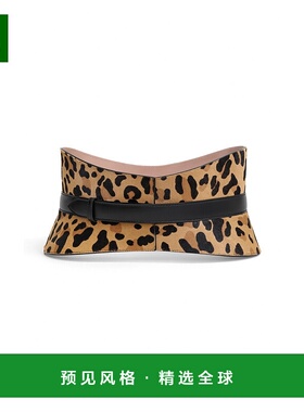 1h可退 香港直邮AlaÏa 女士 Neo Bustier 豹纹小马毛皮带腰带