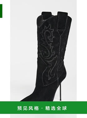 1h可退 香港直邮Paris Texas 女士 Lidia 105mm 西部风格刺绣靴子