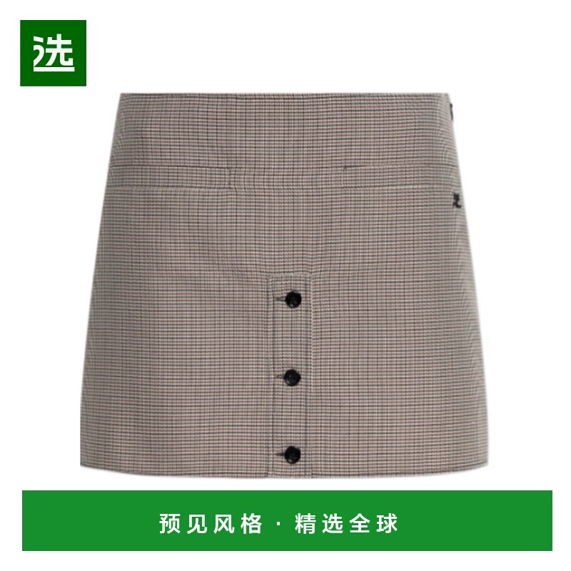 香港直邮Courreges 千鸟格图案短裙 126CJU330WO0145