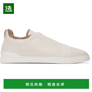 1h可退 香港直邮Zegna 杰尼亚 男士 灰白色 Deerskin Triple Stit