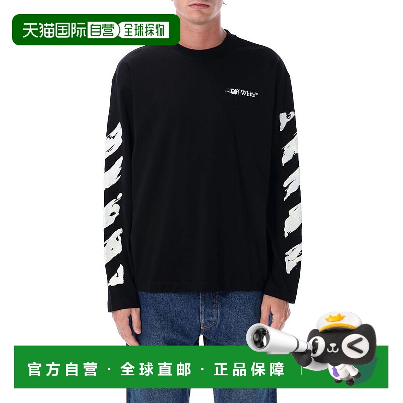 1h可退 香港直邮Off-white 男士 標誌印花圓領 T 卹 OMAB09CF25JE