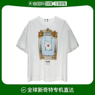 0433 香港直邮MOSCHINO 白色女士T恤 V0215 1001