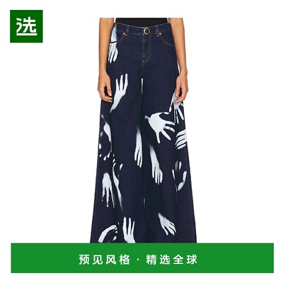 1h可退 香港直邮AREA 女士 Handprint 阔腿牛仔裤 FW24AWPA0034DE