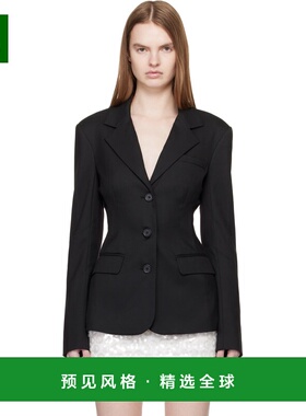 1h可退 香港直邮Danielle Guizio 女士 黑色 Eden Fitted 西装外