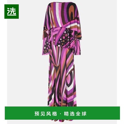 1h可退 香港直邮Emilio Pucci 璞琪 女士 Iride 真丝长款连衣裙