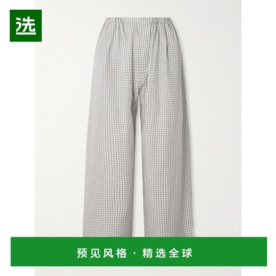 1h可退 Proenza Schouler White Label 女士 草地色格纹阔腿裤