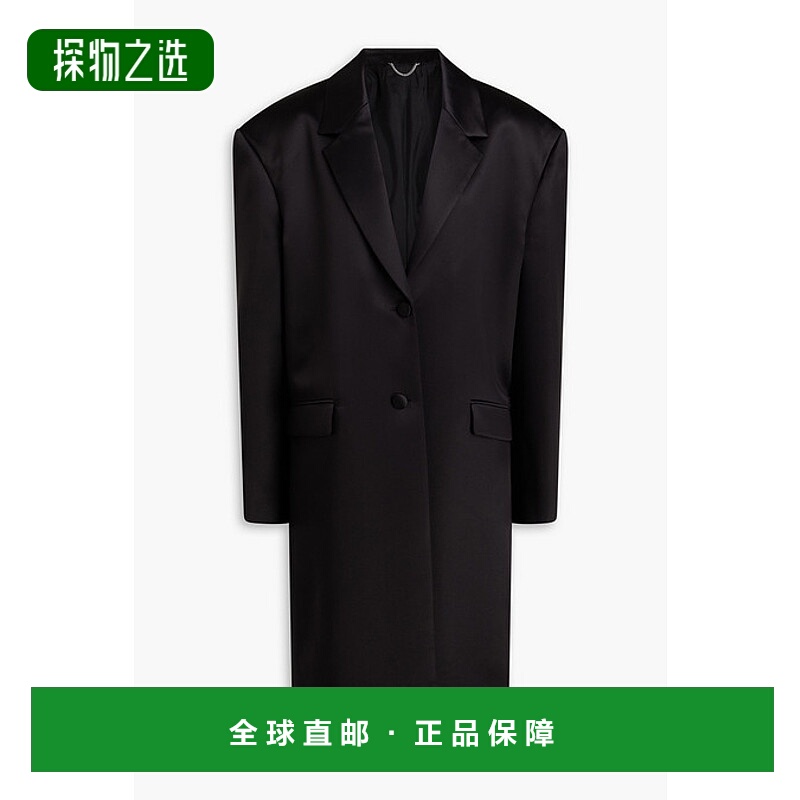 香港直邮magda butrym 女士 丝硬缎真丝缎大衣 PF23COAT02BLACK