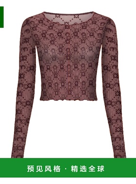 香港直邮Marine Serre 圆领长袖T恤 WTS012ACJER0005