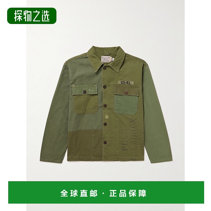 香港直邮Polo Ralph Lauren Polo 拉夫·劳伦 男士 拼接磨破刺绣