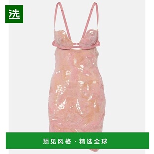 1h可退 香港直邮Nensi Dojaka 女士 Heartbeat 珠片不对称迷你连