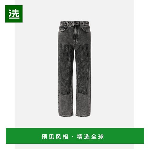 香港直邮Pinko 品高 女士 迷你鉚釘裝飾寬鬆牛仔褲 104635A2W4