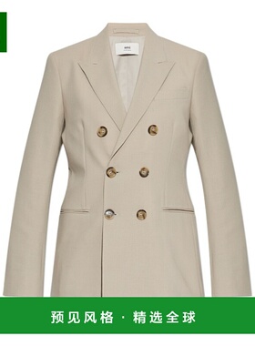 香港直邮Ami Paris 长袖西装外套 FBV006WV0066.羊毛翻领