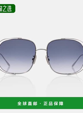 1h可退 香港直邮LOEWE 罗意威 女士 镂空方框太阳眼镜 blue蓝色