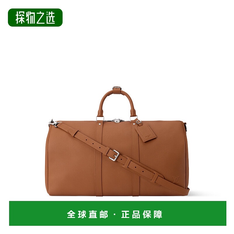 1h可退 欧洲直邮LV路易威登 Keepall系列男士棕色小牛皮双拉链开
