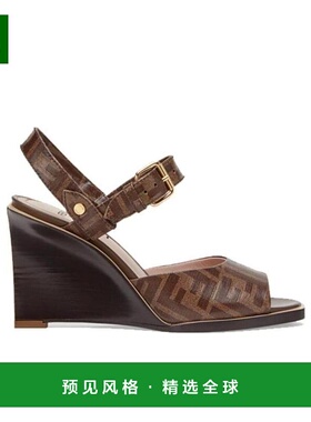 香港直发Fendi芬迪女士褐色FF徽标凉鞋经典潮流时尚百搭8V7058