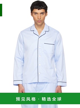 1h可退 香港直邮Tekla 男士 蓝色 Sateen Long-Sleeved 睡衣 STSH