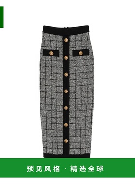 香港直邮BALMAIN 女士半身裙 GF1LD024KJ48EER SS2026 黑色