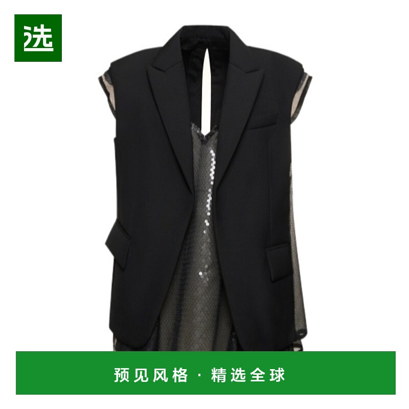 香港直邮Sacai 马甲叠穿连衣裙 78I-XTK002裙子